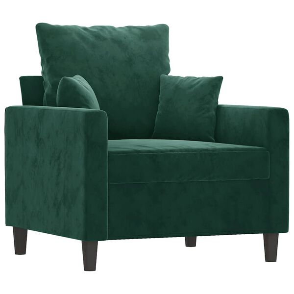 vidaXL Fauteuil Vert fonc&eacute; 60 cm Velours