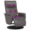 vidaXL Fauteuil inclinable de massage repose-pieds gris similicuir