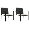 vidaXL Chaises &agrave; manger de jardin lot de 2 r&eacute;sine tress&eacute;e noir