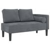 vidaXL Chaise longue avec coussins gris fonc&eacute; velours