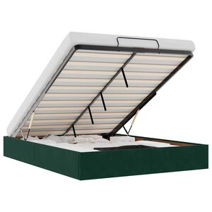 vidaXL Cadre de lit ottoman sans matelas vert fonc&eacute; 140x190 cm velours