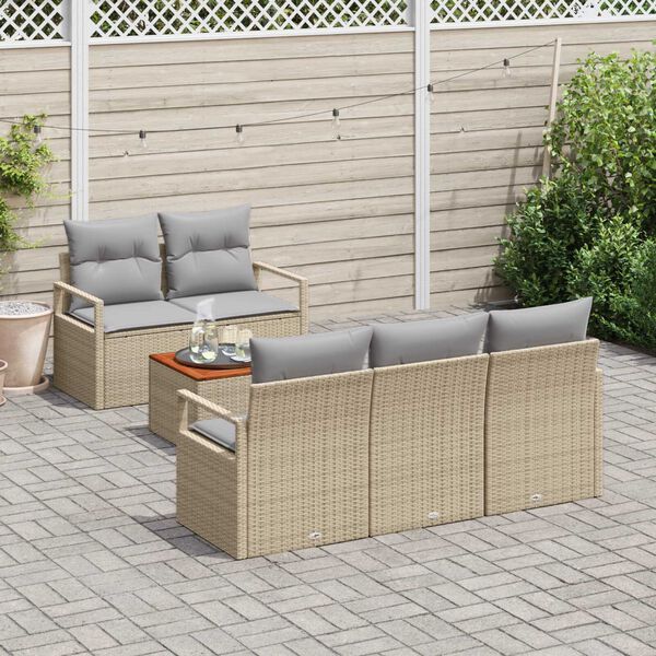 vidaXL Ensemble de canap&eacute; de jardin 6 pcs beige et gris clair