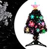 vidaXL Sapin de No&euml;l et flocons de neige LED Noir 64 cm Fibre optique