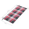 vidaXL Banc Batavia avec coussin &agrave; carreaux rouge 120 cm Bois de teck