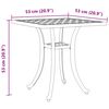 vidaXL Table de jardin vert 53x53x53 cm aluminium coul&eacute;