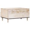 vidaXL Table basse Blanc 80 x 54 x 40 cm Bois de mangue massif