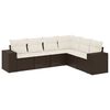 vidaXL Salon de jardin avec coussins 6 pcs marron r&eacute;sine tress&eacute;e
