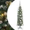 vidaXL Arbre de No&euml;l artificiel slim Vert et blanc 120 cm