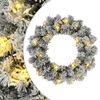 vidaXL Couronne de No&euml;l Vert et blanc &Oslash; 30 cm PVC 25 LED