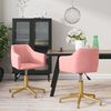 vidaXL Chaises pivotantes &agrave; manger lot de 2 Rose Velours