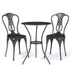 vidaXL Ensemble de bistro 3 pcs Aluminium coul&eacute; Noir