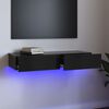 vidaXL Meuble TV avec lumi&egrave;res LED Noir brillant 90x35x15,5 cm