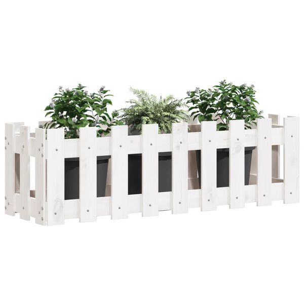 vidaXL Lit sur&eacute;lev&eacute; de jardin design de cl&ocirc;ture 100x30x30cm pin massif