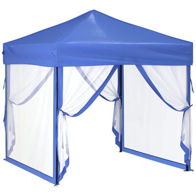 vidaXL Tente de réception pliable avec parois Bleu 2x2 m