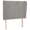 vidaXL T&ecirc;te de lit avec oreilles Gris clair 93x23x118/128 cm Velours