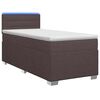 vidaXL Lit de box spring avec matelas et LED Marron fonc&eacute; 90 x 190 cm