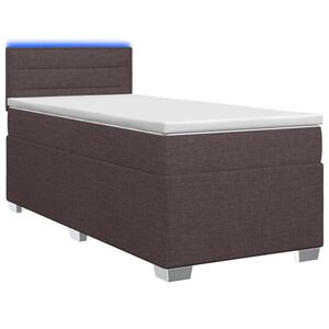 vidaXL Lit de box spring avec matelas et LED Marron fonc&eacute; 90 x 190 cm