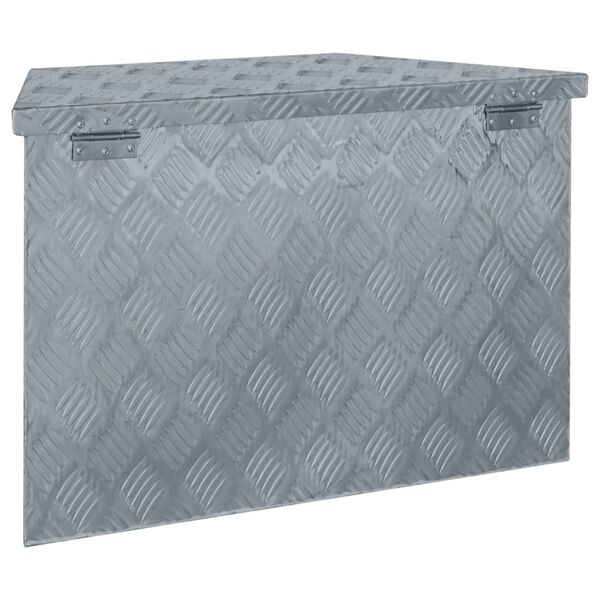 vidaXL Boîte en aluminium 70 x 24 x 42 cm Trapézoïdal Argenté