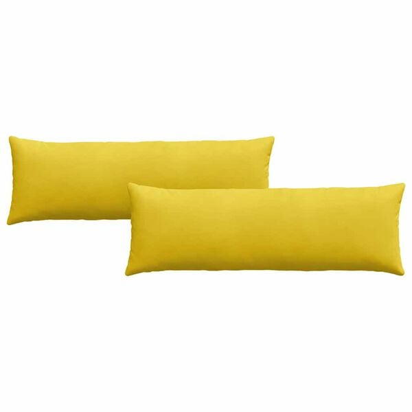 vidaXL Coussins de canapé 2 pcs Jaune 120 x 40 cm