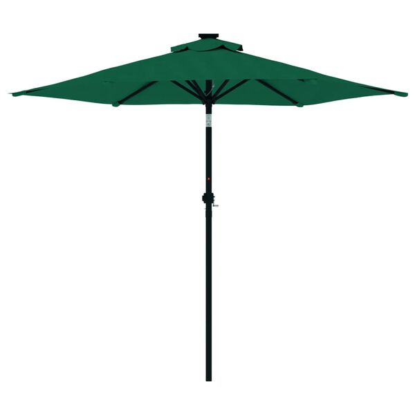 vidaXL Parasol de jardin avec m&acirc;t en acier vert 225x225x212 cm