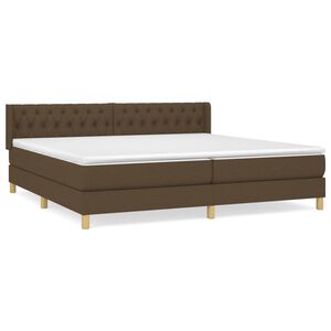 vidaXL Sommier &agrave; lattes de lit avec matelas Marron fonc&eacute; 200x200 cm