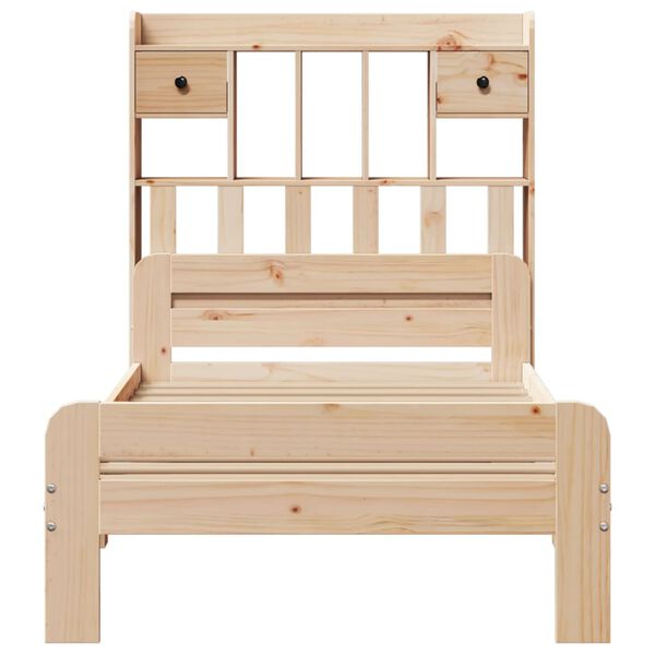 vidaXL Lit biblioth&egrave;que sans matelas 90x190 cm bois de pin massif
