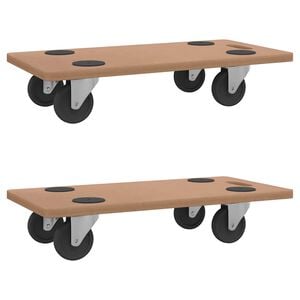 vidaXL Chariots sur roulettes 2 pcs rectangulaire bois d'ing&eacute;nierie