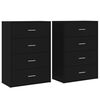 vidaXL Buffets 2 pcs noir 60x31x84 cm bois d'ing&eacute;nierie