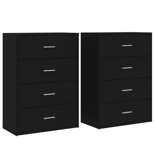 vidaXL Buffets 2 pcs noir 60x31x84 cm bois d'ing&eacute;nierie
