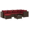 vidaXL Salon de jardin avec coussins 7 pcs marron r&eacute;sine tress&eacute;e