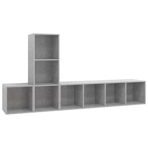 vidaXL Ensemble de meuble TV 3 pcs Gris béton Bois d'ingénierie