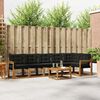 vidaXL Ensemble de canap&eacute;s d'ext&eacute;rieur 7 pcs Naturel et Noir