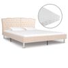 vidaXL Lit avec matelas Beige Tissu 180x200 cm