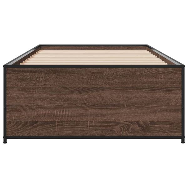 vidaXL Cadre de lit sans matelas ch&ecirc;ne marron 75x190 cm