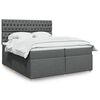 vidaXL Sommier &agrave; lattes de lit avec matelas Gris fonc&eacute; 200x200cm Tissu