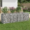 vidaXL Lit sur&eacute;lev&eacute; gabion Argent&eacute; 200 x 50 x 60 cm Acier galvanis&eacute;