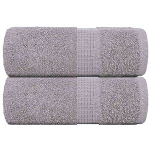 vidaXL Serviettes de toilette FROGN 2 pi&egrave;ces Gris 30x30 cm 360 g/m&sup2;