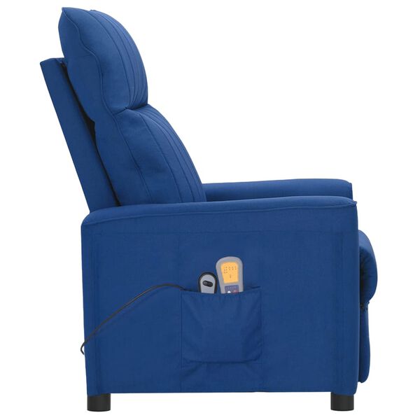 vidaXL Fauteuil électrique de massage Bleu Tissu