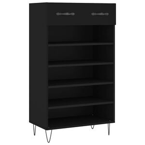 vidaXL Armoire &agrave; chaussures noir 60x35x105 cm bois d'ing&eacute;nierie