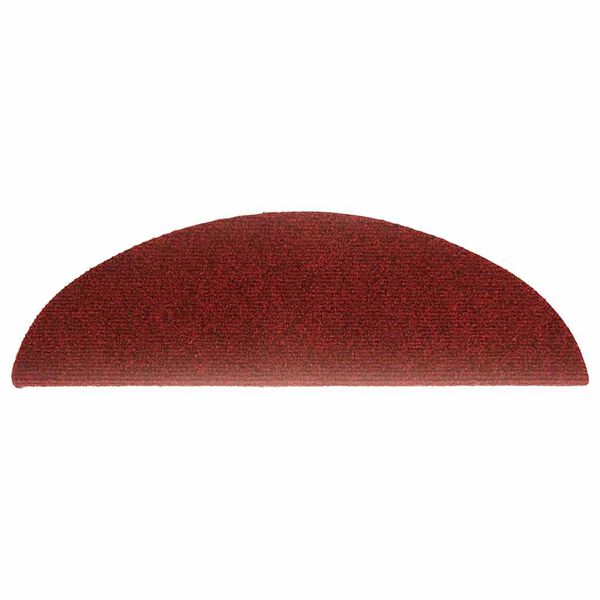 vidaXL Tapis d'escalier autocollants 20 pièces 56 x 17 x 3 cm Rouge bordeaux Demi-rond