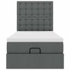 vidaXL Cadre de lit ottoman avec matelas gris foncé 90x190 cm tissu