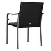 vidaXL Chaises de jardin avec coussins lot de 4 noir 56x59x84 cm rotin