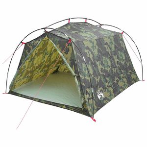 vidaXL Tente tunnel Camouflage 2 personnes