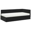 vidaXL Cadre de lit d'angle avec matelas 2 pcs Noir Velours