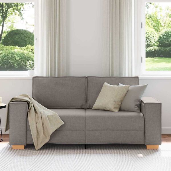 vidaXL Canap&eacute; 2 places Taupe 140 cm Tissu
