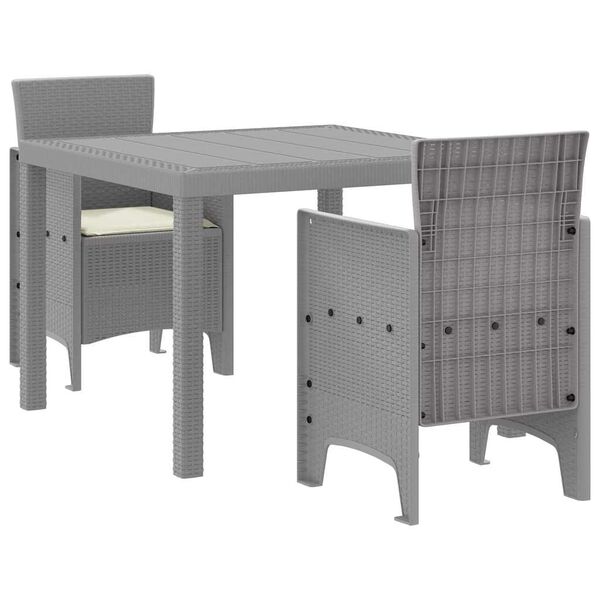 vidaXL Ensemble de salle à manger pour jardin 3 pcs Gris clair