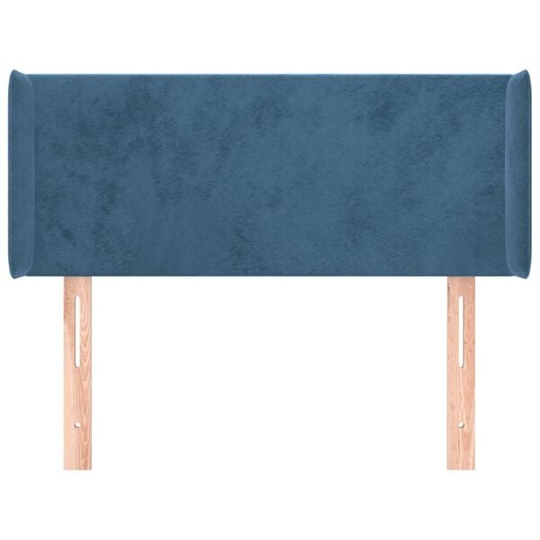 vidaXL T&ecirc;te de lit avec oreilles Bleu Fonc&eacute; 83x16x78/88 cm Velours