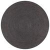 vidaXL Tapis fait à la main Jute Rond 120 cm Gris foncé