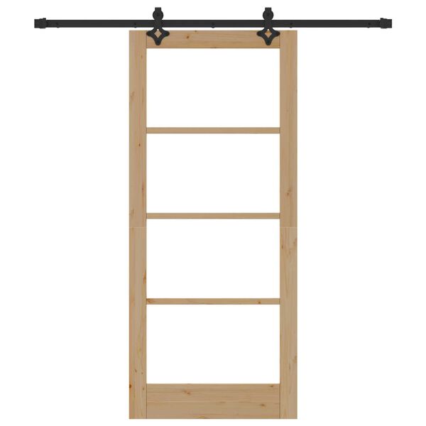 vidaXL Porte coulissante ORKDAL Naturel et Noir 86 x 198,5 cm