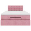 vidaXL Lit ottoman avec matelas rose 120x190 cm velours